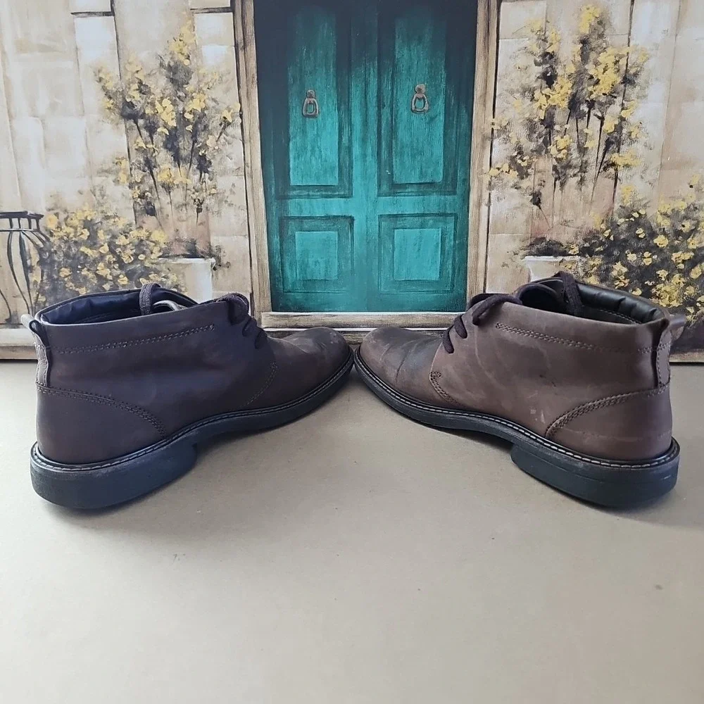 ECCO Turn Chukka Boots Men's 43 Waterproof Gore Tex Nubuck Cocoa Brown Leather